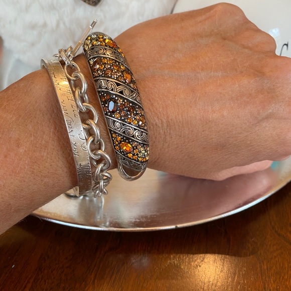 Brighton CRYSTAL VOYAGE Amber Gold Crystal Heart Necklace Bracelet Earrings RARE - Picture 9 of 16